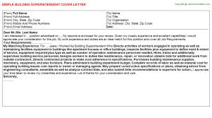 Building Superintendent Cover Letter