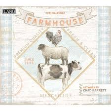 A combination of colorful monthly spreads. Farmhouse Wall Calendar By Chad Barrett Calendars Com