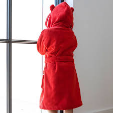 Robe de chambre en tissu souple et gaufré de coton mélangé. Robe De Chambre Enfant Yaka Rouge Robe De Chambre Enfant Robe De Chambre Chambre Enfant