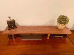 Walnut laptop riser $150 desk tray $120 leather desk pad $140 wool felt desk pad $70 matte desk pad $50 wood desk shelf $220 maple laptop riser $150 desk tray $120 Walnut Desk Riser Shelf Riser Wood Desk Shelf Office Shelf Etsy