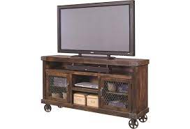 Putting the tv on a stand with wheels can help you connect the tv to the cable boxes or other entertainment devices quickly. Aspenhome Industrial 65 Console With Metal Casters Stoney Creek Furniture Tv Stands