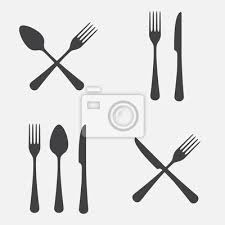 Couteau Fourchette Couteau Icone Ensemble Vector Illustration Peintures Murales Tableaux Ustensiles De Cuisine Nourriture Couverts Myloview Fr