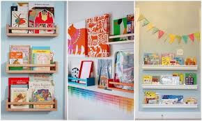 It's also (theoretically) easier for them to put the books away when they are done with them. Forward Facing Bookshelf Ideas Cool Kids Room Furniture Design