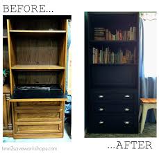 The grain will be clearly visible, especially because you haven't sanded your furniture. Spray Paint Wood Furniture Without Sanding My Computer Desk Makeover Kasey Trenum
