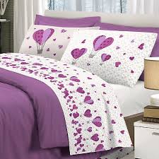 Parure lenzuola copriletto lavander sunset matrimoniale unica in cotone. Completo Lenzuola 100 Cotone Matrimoniale Cuori Mongolfiera Viola Eur 31 64 Picclick It