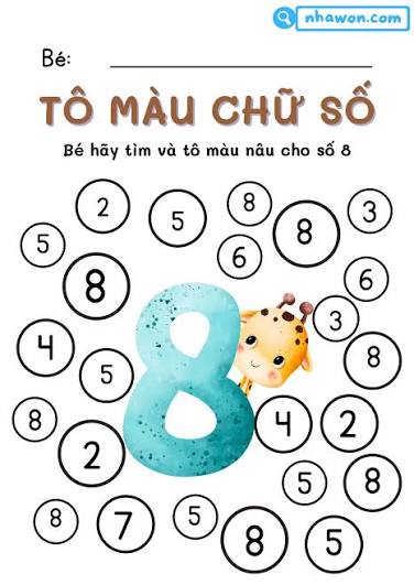 tô màu số 8