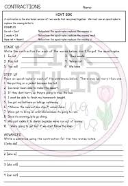 Grammar Worksheet Pack In 2020 Grammar Worksheets Contraction Worksheet Grammar