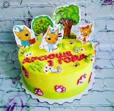 tort tri kota mastichnyj dekor tematicheskie torty illyustracii torta detskie dni rozhdeniya