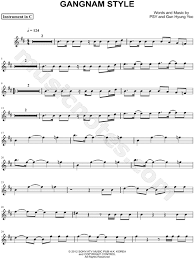 Auftritt im musikvideo von j. Psy Gangnam Style C Instrument Sheet Music Flute Violin Oboe Or Recorder In B Minor Download Print Sku Mn0110730