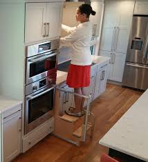 The Step 180 Cabinet Step Stool Remains Hidden Until You Need A Leg Up Kitchendesign Design Ki Kitchen Step Stool Kitchen Window Design Kitchen Step Ladder