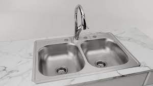 The sink also features a satin finish for added durability. Dayton Drop In 33 In X 19 In Stainless Steel Double Equal Bowl 4 Hole Kitchen Sink In The Kitchen Sinks Department At Lowes Com