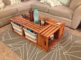 Skip the plastic milk crates and go for something nicer in wood to create a beautiful table. Crate Coffee Table Rustic With Glass Top Kejani By Noshi