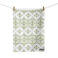 green tea towel scandi kitchen towel