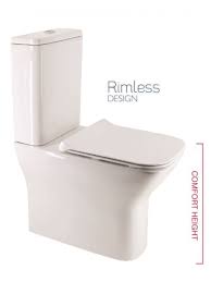 On the other hand, standard height toilets measure below 17 inches. Sophia Comfort Height Fully Shrouded Rimless Toilet And Slim Soft Close Seat