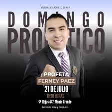 El Domingo 21 tendremos una visita muy Especial de Profeta Ferney Paez,  Desde Colombia, nos estará ministrando , Invita a un familiar o un conocido  , Te invita Apóstol Teresa Laguna , Recorda Domingo ...