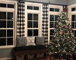 Black And White Buffalo Plaid Curtains Black And White Buffalo Check Curtains 24 Width And 50 Width Options Rod Pocket Options For Cotton Or Blackout Lining Buffalo Check Curtains Check Curtains Living Room Decor Curtains