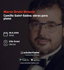 No perdáis la schubertiade “Camille Saint-Saëns: obras para piano” 🎹  Sábado, 28 de junio de 2025, a las 19.00 horas, en Villa Orsini, Oleiros (A  Coruña) 🇪🇸 Entradas limitadas: @schubertiades_com www.schubertiades.com (