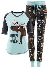 Lazy One Born To Be Wild Blue Pajamas For Women