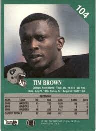 1991 Fleer HOF #104 Tim Brown