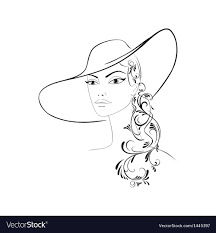The Lady In A Hat With A Flowery Pattern On The Hair Download A Free Preview Or High Quality Adobe Illustrator Ai Eps P Hat Vector Vector Free Vector Images