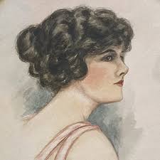 Vintage Original Watercolor Painting Florence Cunningham Frame Signed Art  of