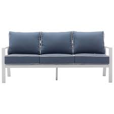 Portofino Aluminum Patio Sofa White Blue Best Buy Canada