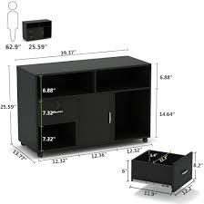 Printer stand with multiple storage spaces is perfect for your filing purposes.the wood file cabinet features 2 convenience drawers and 3 large storage shelves to meet your different storage needs.2 drawers are perfect for files, paper, notes, pens/pencils, etc.3 open/hidden storage shelves suits for legal size, letter size and a4 size files and large desktop for the printer, scanner, or other. Buy Tribesigns Wood File Cabinet 2 Drawer Storage Printer Stand Mobile Lateral Filing Cabinet With Locks And Wheels Open Storage Shelves For Study Home Office Black Online In Slovakia B08by6xyb9