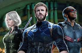 There's the chronological order, which starts with captain america: Captain America Black Widow And Falcon Featured On Avengers Infinity War Promo Art