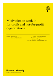 Check spelling or type a new query. Pdf Motivation To Work In For Profit And Not For Profit Organizations
