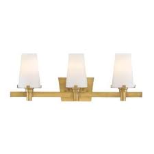 With over 200 choices, many our own exclusive designs, it's so refreshing to shop our collection of exciting and captivating ceiling lights!many homes come with boring or truly unattractive flush mount lights and changing them out can do so much to improve the style in your room and show your own unique personality. Vintage Gold 3 Light Bathroom Fixture With Opal Glass Shades
