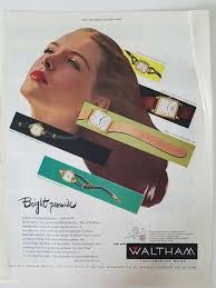 1946 Waltham womens watch Karen Wayland Hilton Nancy Shirley styles vintage  ad