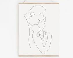 Family Line Art Parents And Baby Hands Abstract Family Art Etsy Embroidered Canvas Art Family Art Line Art Drawings