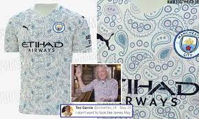See more ideas about manchester city, manchester, soccer jersey. Man City 2020 21 Third Kit Leaked But Fans Slam Design That Resembles Shirts Worn By James May Daily Mail Online
