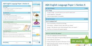 Example answer for question 17 paper 2: Aqa English Language Paper 1 Section A Hints And Tips