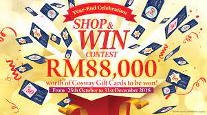 With its products, cosway is dedicated to delivering the best in quality and value to its consumers to lead healthier, wholesome, and more rewarding lives. Cosway Year End Celebration Shop Win Contest Cosway