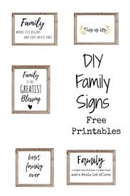 Diy Family Signs Free Printables Wooden Signs Handmade Gifts Wall Decor Printables Family Signs Diy Kitchen Wall Decor Diy