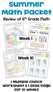 Summer Math Packet Review Of 6th Grade With Detailed Answer Keys Summer Math Packet Math Packets Summer Math