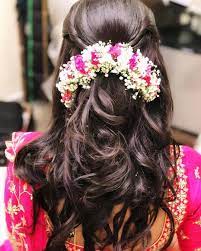 Deepa S Jewel Blooms On Instagram Fresh Florals Veni And Baby Breath Can Give A Hairstyle A Wonderfu Bridal Hair Buns Hairdo Wedding Indian Bridal Hairstyles