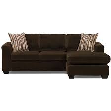 Nina 2 Piece Microsuede Sectional With Chaise Chocolate Dark Brown Furniture Sofa Chaise Sofa
