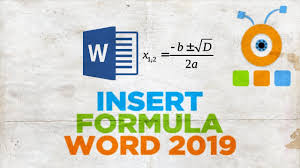 How To Insert A Formula In Microsoft Word 2019 How To Create A Formula In Word 2019 Youtube