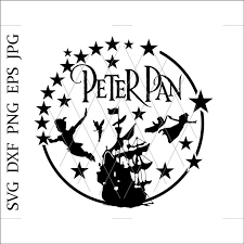 Peter Pan Svgsea Deviljolly Rogercaptain Hookpirates Etsy Disney Silhouette Disney Silhouettes Disney Font Free