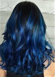This super chic hair color is a dark shade, black color and has a blue tone. Black Hair Navy Blue Highlights Sale Off 57