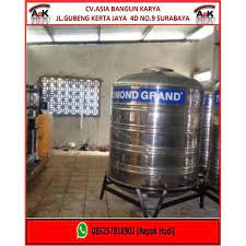 Untuk tutup tangki menggunakan locking slice yang memastikan dapat tertutup rata sehingga air akan terjamin kebersihannya. Sell Tangki Air Tedmond Grand Stainless Asia Bangun Karya