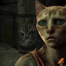 Screenshot of a cat in Silent Hill game
