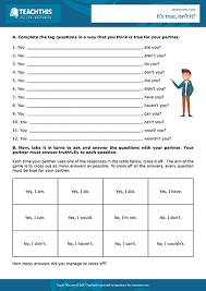 tags questions tag question grammar activities worksheets esl lessons