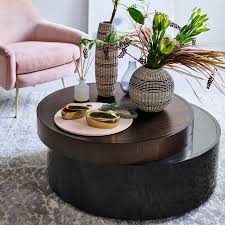 It features curves on all 4 sides which carry through both the. Stacked Disk Storage Coffee Table Walnut Anthracite Walnut Coffee Table Coffee Table With Storage Decorating Coffee Tables