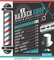 Barber Shop Vector Price List Template Haircut And Shave Retro Barber Sign On Dark Background Gentlemen Hair Styles Promotional Banner Graphic Barber Salon P Barber Shop Decor Barber Shop Barber Shop