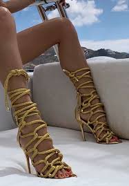 Carla Gold Mirrored Leather Rope Sandals Monika Chiang