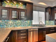 glass tile backsplash ideas: pictures