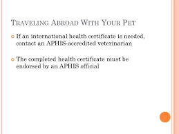 Animal and plant health inspection service: Pet Travel Certification Northern Liberties Veterinary Center Philadelphia 19123 Nlvc